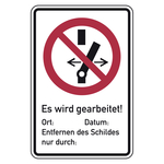 Verbotsschild Nicht schalten Es wird gearbeitet Kombischild Magnetfolie 150 x 200 mm Einzelschild