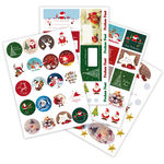 80 Weihnachtsaufkleber XMAS mit verschiedenen Motiven und Größen