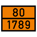 Warntafel 80 1789, orange, Folie, 400 x 300 mm, Einzeletikett