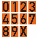 Zahlen / Buchstaben einzeln für Warntafel orange, Folie, 75 x 110 mm, Einzeletikett