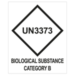 Gefahrzettel, Ansteckungsgefährliche Stoffe, mit UN3373, BIOLOGICAL SUBSTANCE CATEGORY B (Englisch), Folie, 80 x 100 mm, 500 Stück/Rolle