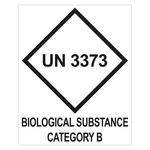 Gefahrzettel, Ansteckungsgefährliche Stoffe, mit UN 3373, BIOLOGICAL SUBSTANCE CATEGORY B, in verschiedenen Größen und Materialien