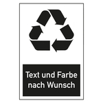Recycling-Aufkleber "Text / Farbe nach Wunsch" Größe (B x H) 100 x 150 mm