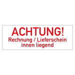 Paketaufkleber Rechnung/Lieferschein innen liegend, Wei&szlig;, Haftpapier, 100 x 35 mm, 500 St&uuml;ck/Rolle