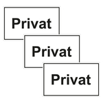 Türhinweisschild "Privat" 3er Pack Folie selbstklebend 250 x 150 mm