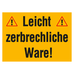 Paketaufkleber Leicht zerbrechliche Ware!, Gelb, Haftpapier, 210 x 148 mm, 500 Stück/Rolle