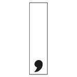 selbstklebendes Zeichen "," weiß/schwarz, 15 x 60 mm