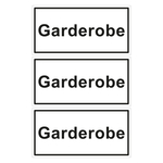 Hinweisschild "Garderobe" 3er Pack Folie selbstklebend 200 x 100 mm