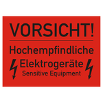 Paketaufkleber VORSICHT! Hochempfindliche Elektrogeräte Sensitive Equipment, Haftpapier, 105 x 74 mm, 500 Stück/Rolle