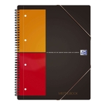 Oxford International Meetingbook - 2 in 1 Block und Gummizugmappe, A4, kariert, 80 Blatt, grau