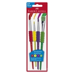 Faber-Castell Schulpinselset - 4 Stück, 10; 2; 6; 12, auf Blisterkarte