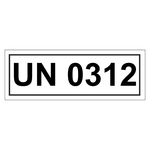 Gefahrzettel mit UN 0312, in verschiedenen Größen