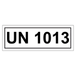 Gefahrzettel mit UN 1013, Folie, 140 x 55 mm, 500 Stück/Rolle