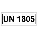 Gefahrzettel mit UN 1805, in verschiedenen Größen