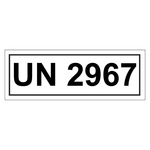 Gefahrzettel mit UN 2967, in verschiedenen Größen