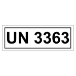 Gefahrzettel mit UN 3363, in verschiedenen Größen