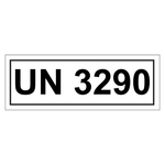 Gefahrzettel mit UN 3290, in verschiedenen Größen