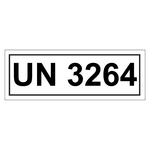 Gefahrzettel mit UN 3264, in verschiedenen Größen
