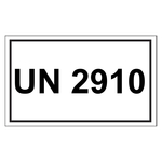 Gefahrzettel mit UN 2910, Folie, 100 x 60 mm, 500 Stück/Rolle