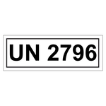 Gefahrzettel mit UN 2796, in verschiedenen Größen