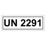 Gefahrzettel mit UN 2291, in verschiedenen Größen