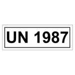 Gefahrzettel mit UN 1987, in verschiedenen Größen