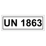 Gefahrzettel mit UN 1863, in verschiedenen Größen