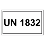 Gefahrzettel mit UN 1832, Folie, 100 x 60 mm, 500 St&uuml;ck/Rolle