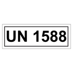 Gefahrzettel mit UN 1588, in verschiedenen Größen