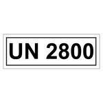 Gefahrzettel mit UN 2800, Folie, 140 x 55 mm, 500 St&uuml;ck/Rolle