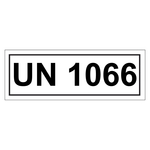 Gefahrzettel mit UN 1066, in verschiedenen Größen