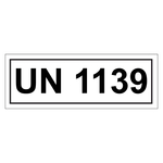 Gefahrzettel mit UN 1139, in verschiedenen Größen