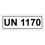 Gefahrzettel mit UN 1170, in verschiedenen Größen