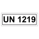 Gefahrzettel mit UN 1219, in verschiedenen Größen