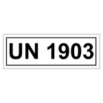 Gefahrzettel mit UN 1903, in verschiedenen Größen
