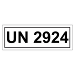 Gefahrzettel mit UN 2924, in verschiedenen Größen