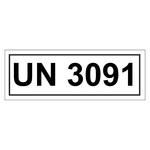 Gefahrzettel mit UN 3091, in verschiedenen Größen