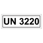 Gefahrzettel mit UN 3220, in verschiedenen Größen
