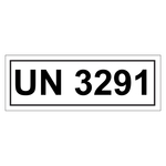 Gefahrzettel mit UN 3291, Folie, 140 x 55 mm, 500 St&uuml;ck/Rolle