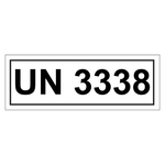 Gefahrzettel mit UN 3338, in verschiedenen Größen