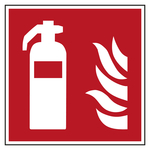 Brandschutzzeichen Feuerlöscher DIN EN ISO 7010 F001 Folie 100 x 100 mm Einzeletikett