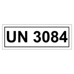 Gefahrzettel mit UN 3084, in verschiedenen Größen
