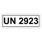 Gefahrzettel mit UN 2923, in verschiedenen Größen