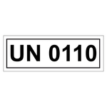 Gefahrzettel mit UN 0110, in verschiedenen Größen