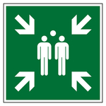 Rettungszeichen Sammelstelle DIN EN ISO 7010 E007 Aluminium geprägt 500 x 500 mm Einzelschild
