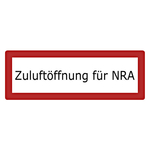Feuerwehrzeichen Zuluftöffnung für NRA DIN 4066 Folie 297 x 105 mm Einzeletikett