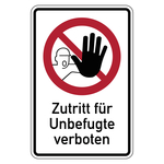 Verbotsschild Zutritt für Unbefugte verboten Kombischild Kunststoff gelocht 200 x 300 mm Einzelschild