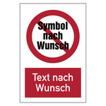 Verbotszeichen Kombischild "Text und Symbol nach Wunsch" rot / weiß