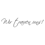 Motivstempel Holz "Wir trauen uns!", 70 x 15 mm