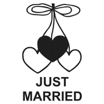 Motivstempel Holz "JUST MARRIED", 49 x 80 mm